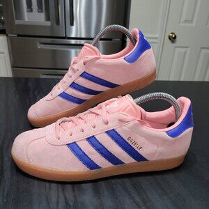 Adidas Gazelle OG Originals IG9153 Pink Blue Stripes Tan Gum Sole